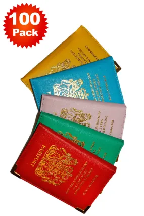 100 Pieces Passport Holder PU Leather Cover