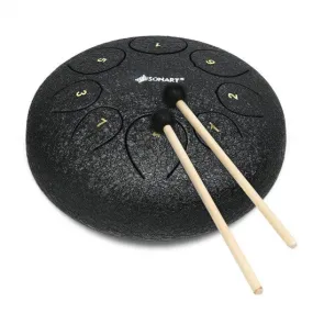 10" High Carbon 8 Notes Steel Tongue Drum with Drum Hammer