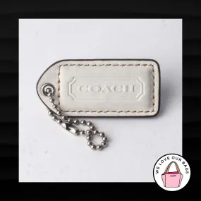 2.25" Medium COACH WHITE LEATHER KEY FOB BAG CHARM KEYCHAIN HANGTAG TAG