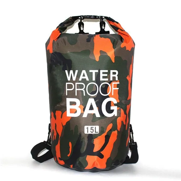 2/5/10/15L Outdoor Camouflage Waterproof Portable Rafting Diving Dry Bag Sack