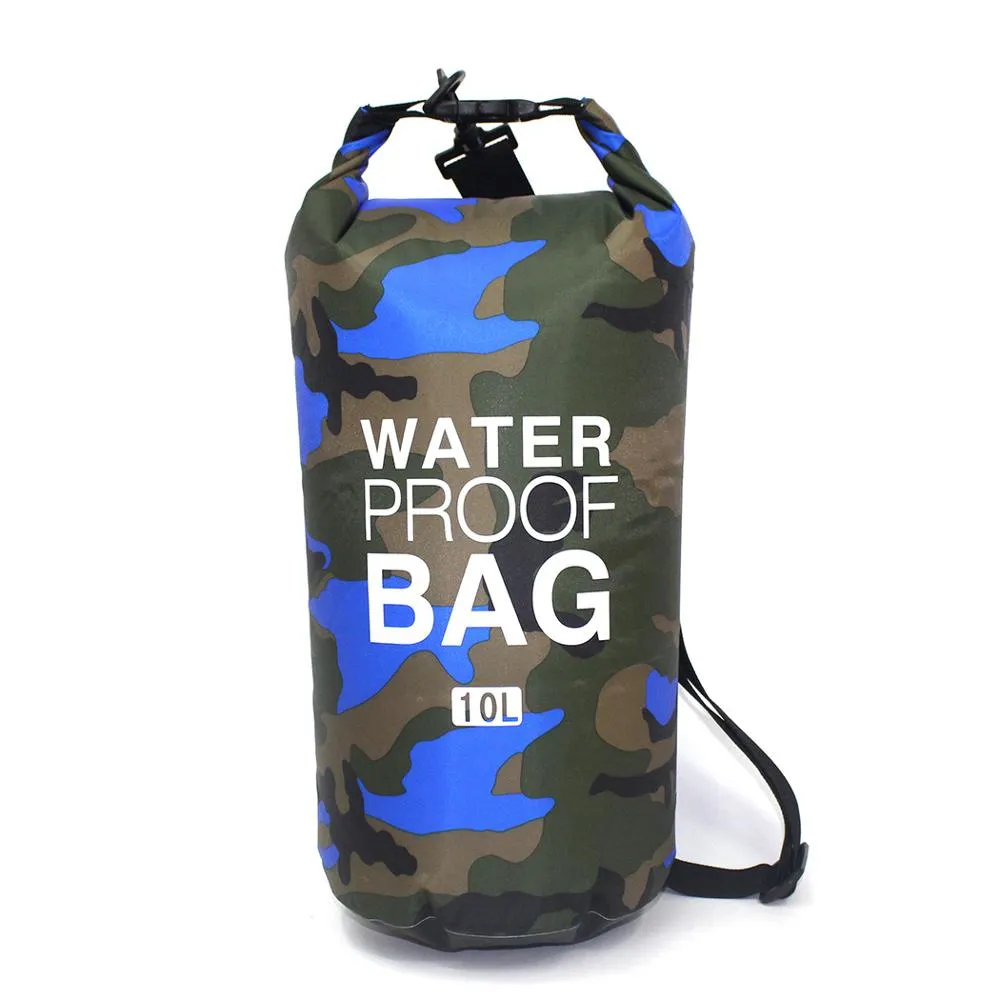 2/5/10/15L Outdoor Camouflage Waterproof Portable Rafting Diving Dry Bag Sack