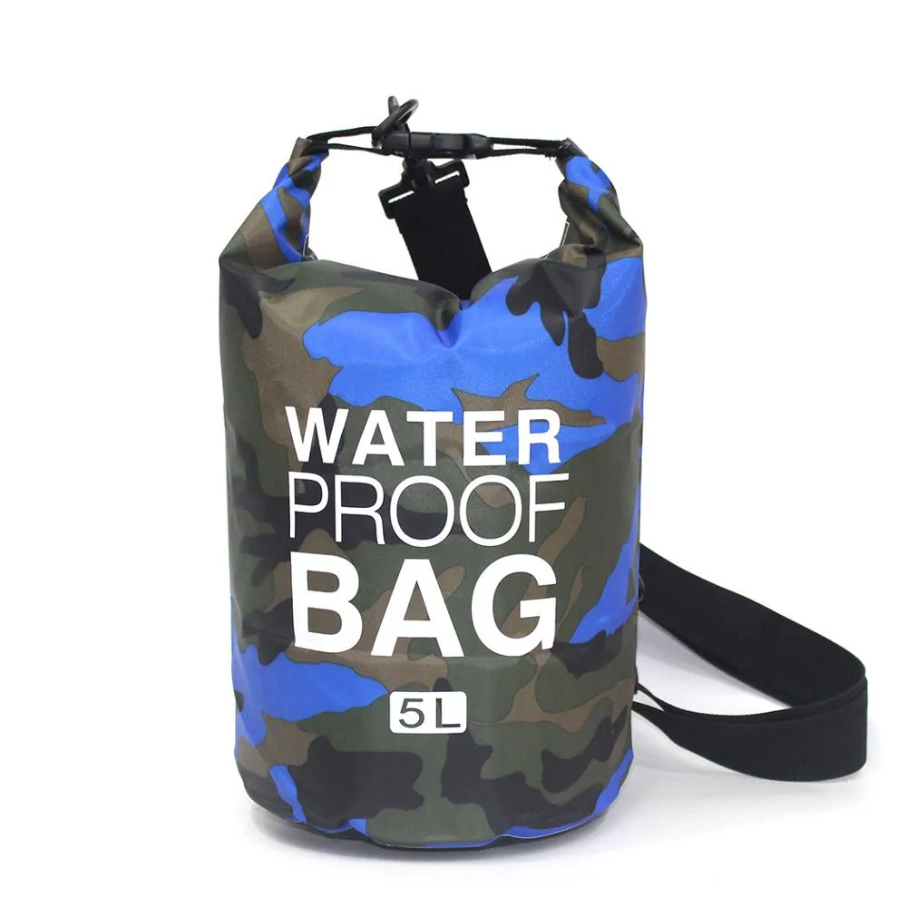 2/5/10/15L Outdoor Camouflage Waterproof Portable Rafting Diving Dry Bag Sack