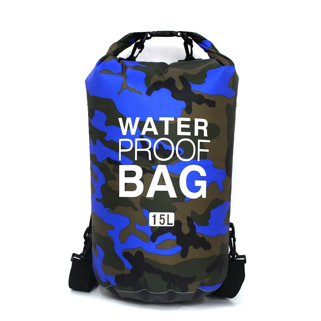 2/5/10/15L Outdoor Camouflage Waterproof Portable Rafting Diving Dry Bag Sack