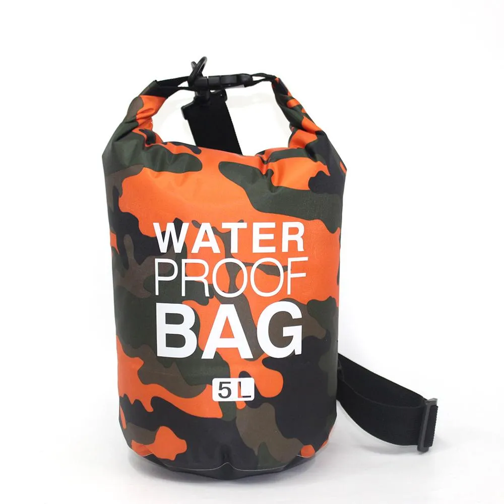 2/5/10/15L Outdoor Camouflage Waterproof Portable Rafting Diving Dry Bag Sack