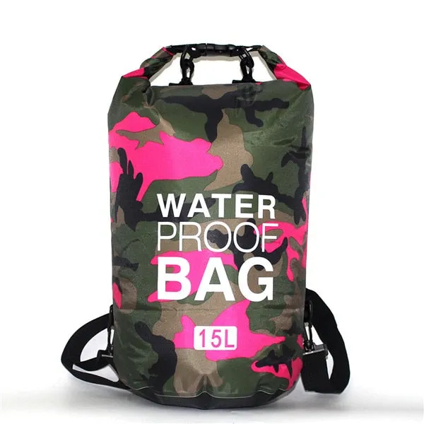 2/5/10/15L Outdoor Camouflage Waterproof Portable Rafting Diving Dry Bag Sack