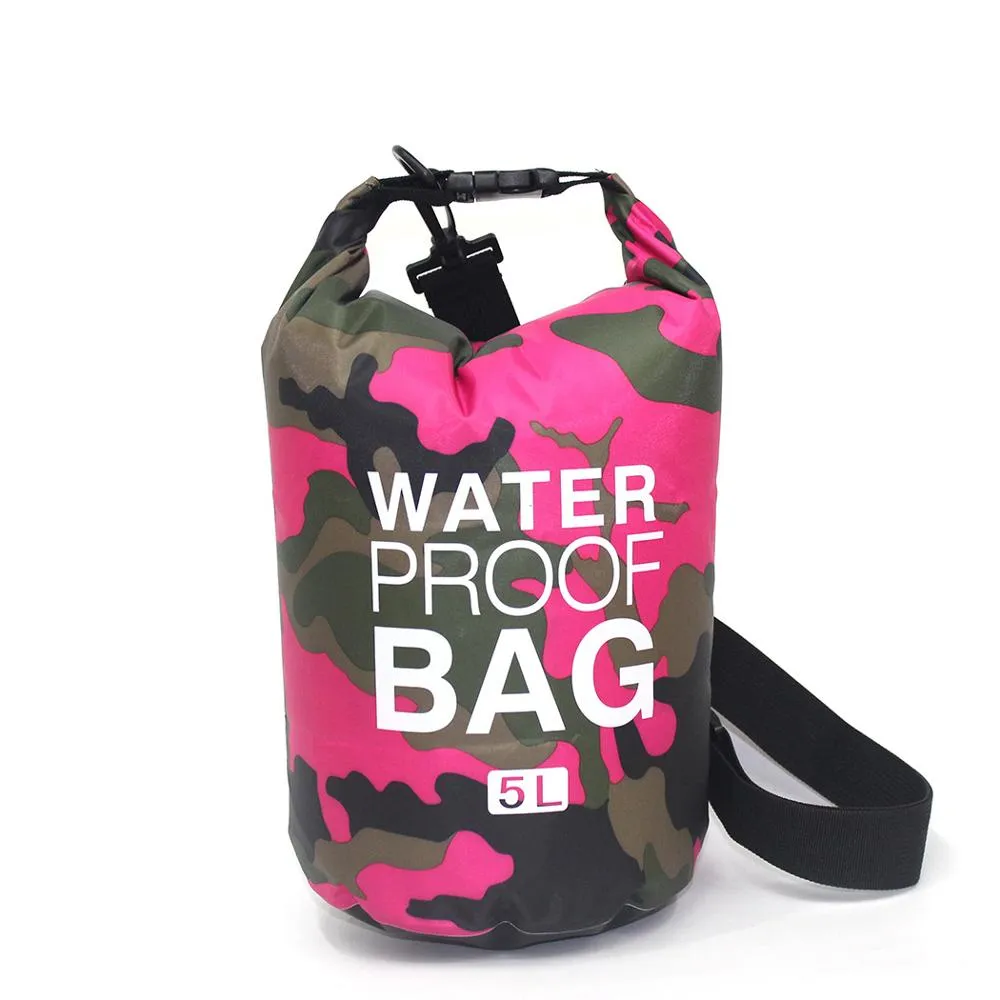 2/5/10/15L Outdoor Camouflage Waterproof Portable Rafting Diving Dry Bag Sack