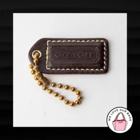 2" Medium COACH BROWN TAN (BACKSIDE) LEATHER KEY FOBBAG CHARM KEYCHAIN HANG TAG