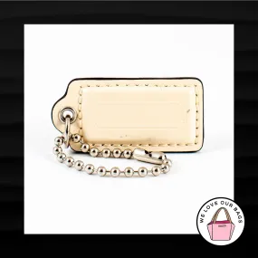 2" Medium COACH IVORY PATENT LEATHER KEY FOB BAG CHARM KEYCHAIN HANGTAG TAG