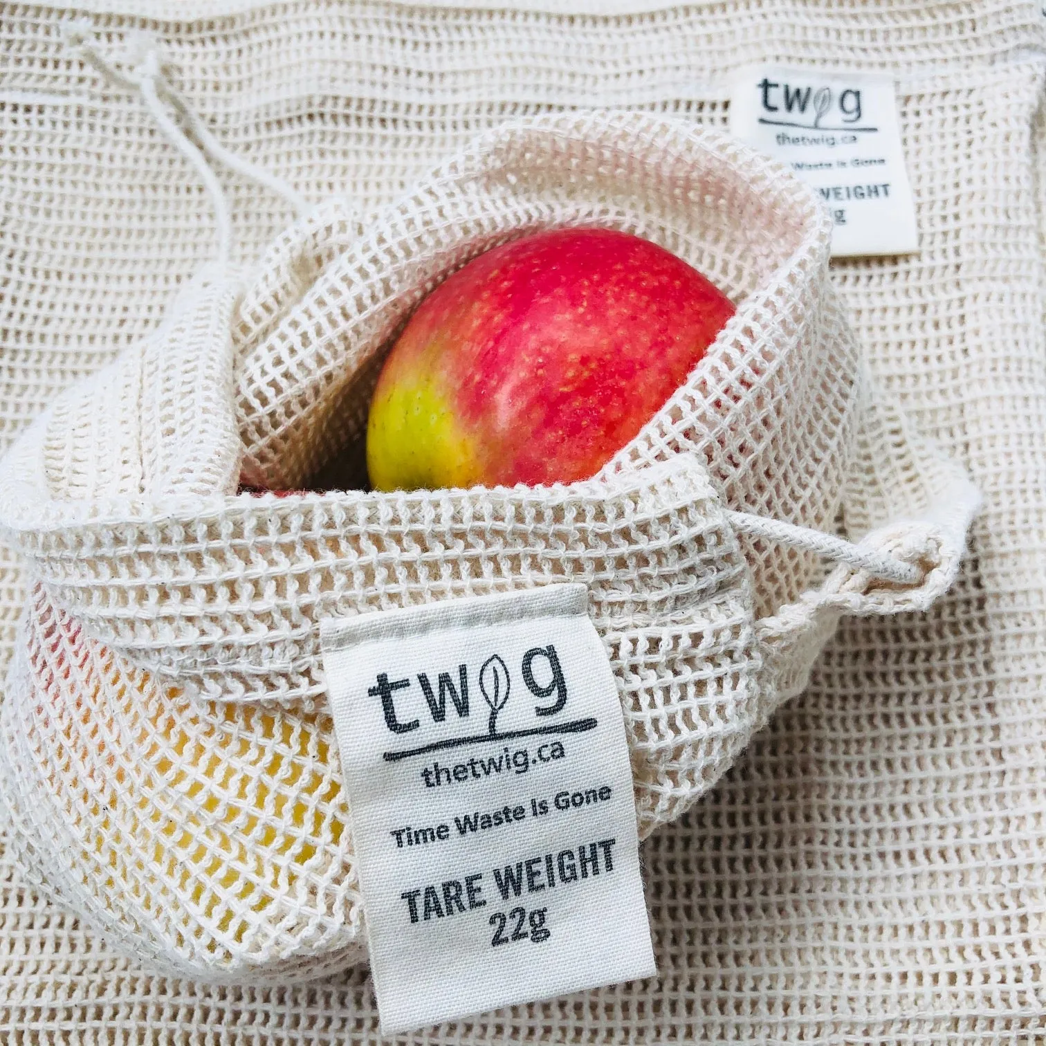 3 Pack Reusable Produce Bag | Plastic-Free Grocery Organic Cotton Bag