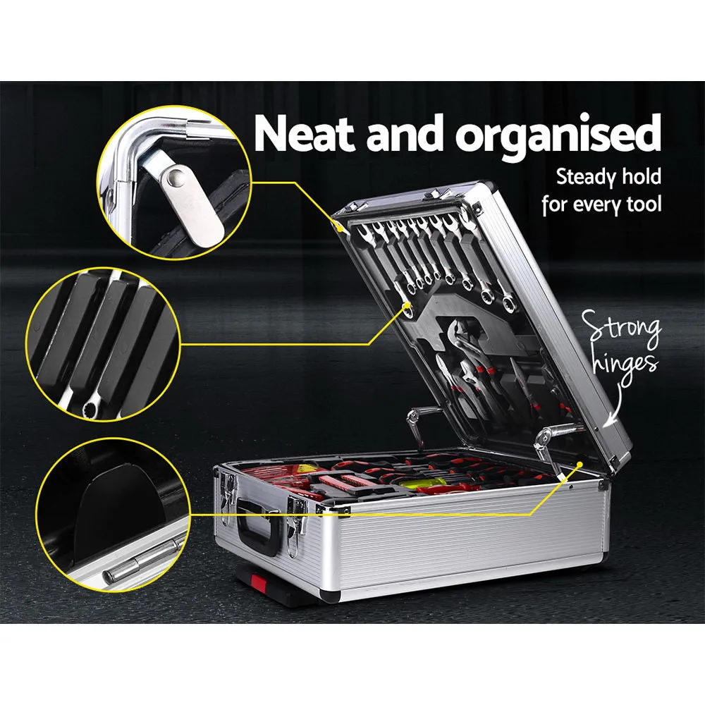 786pcs Tool Kit Trolley Case Set Mechanics Box Toolbox Silver