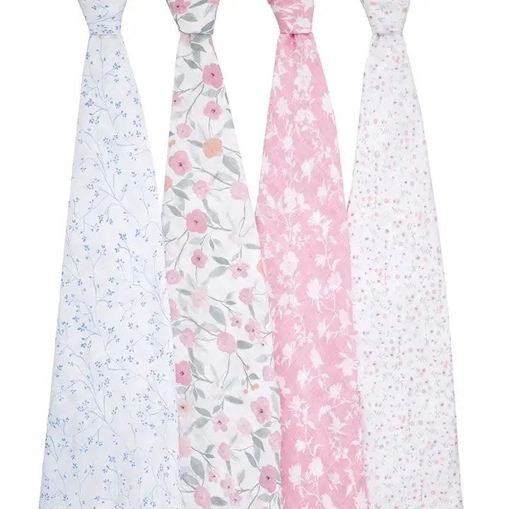 Aden   Anais - Premium Collection - Cotton Muslin Swaddles - 4 Pack