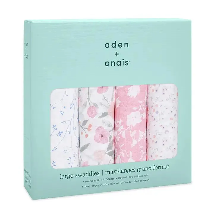 Aden   Anais - Premium Collection - Cotton Muslin Swaddles - 4 Pack