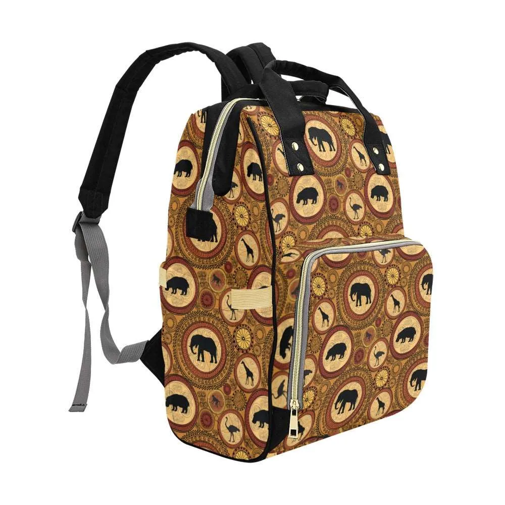 African Safari Multifunctional Diaper Backpack Bag