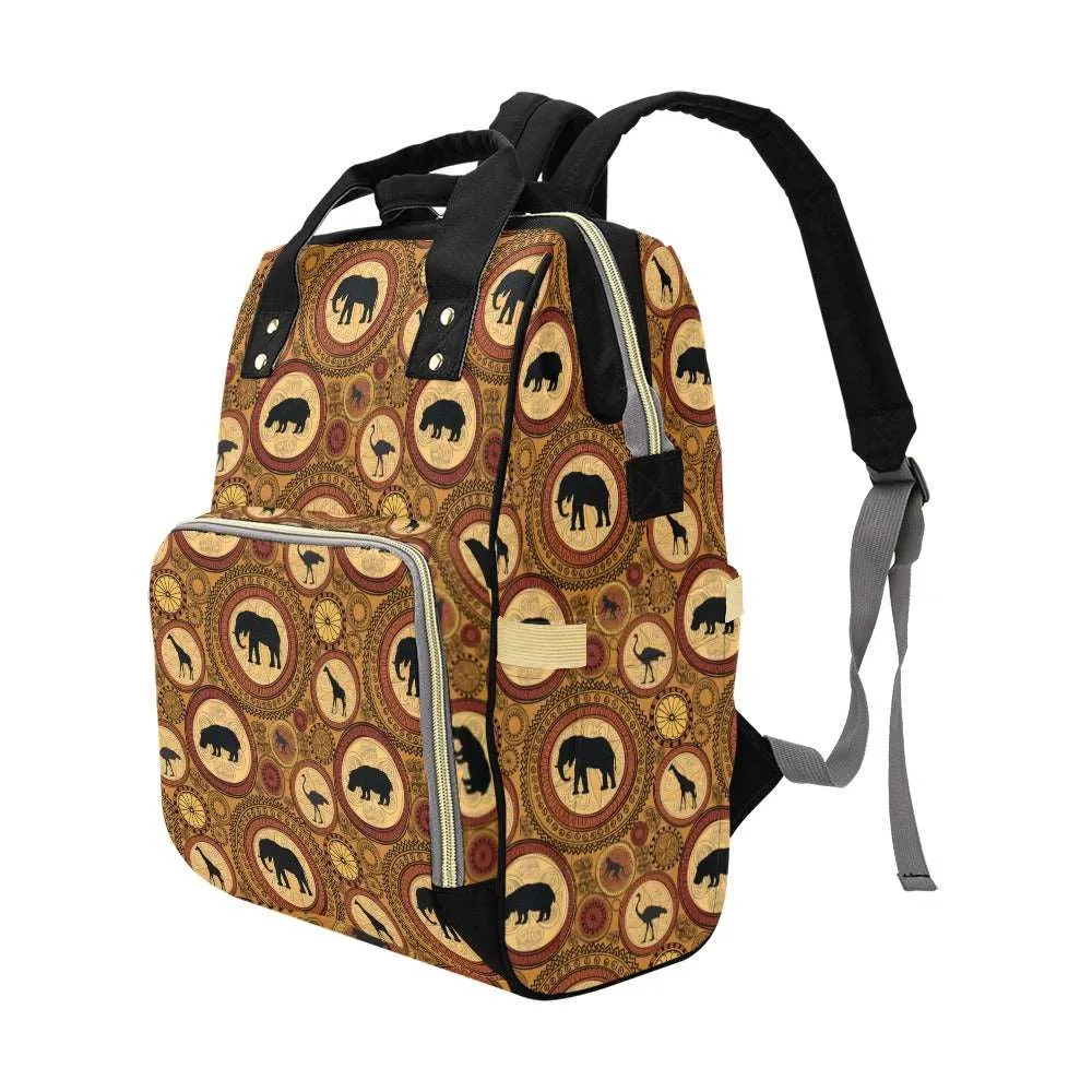 African Safari Multifunctional Diaper Backpack Bag