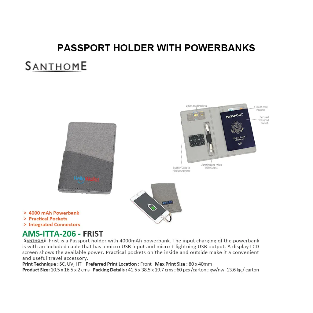 AMS-ITTA-206 - FRIST  -  PASSPORT HOLDER WITH POWERBANKS