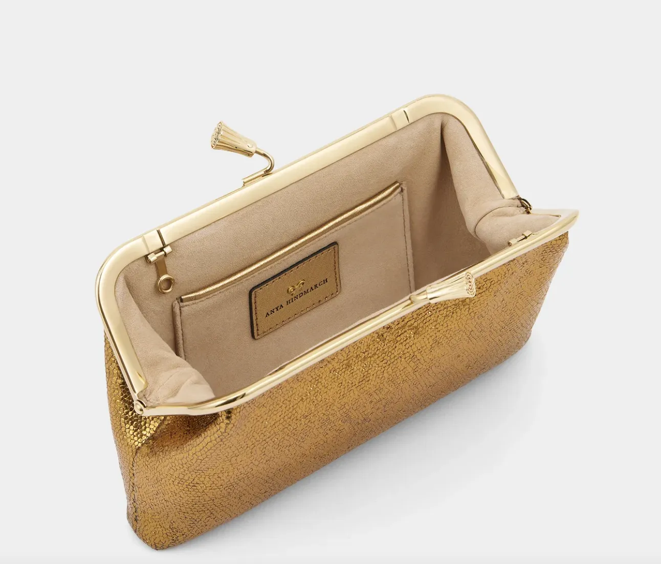 Anya Hindmarch Old Gold Maud Tassel Clutch