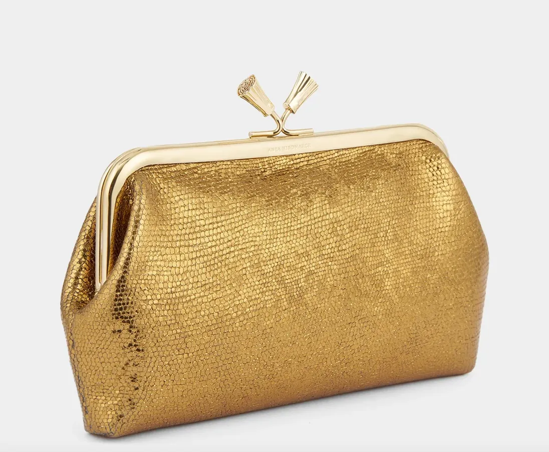 Anya Hindmarch Old Gold Maud Tassel Clutch