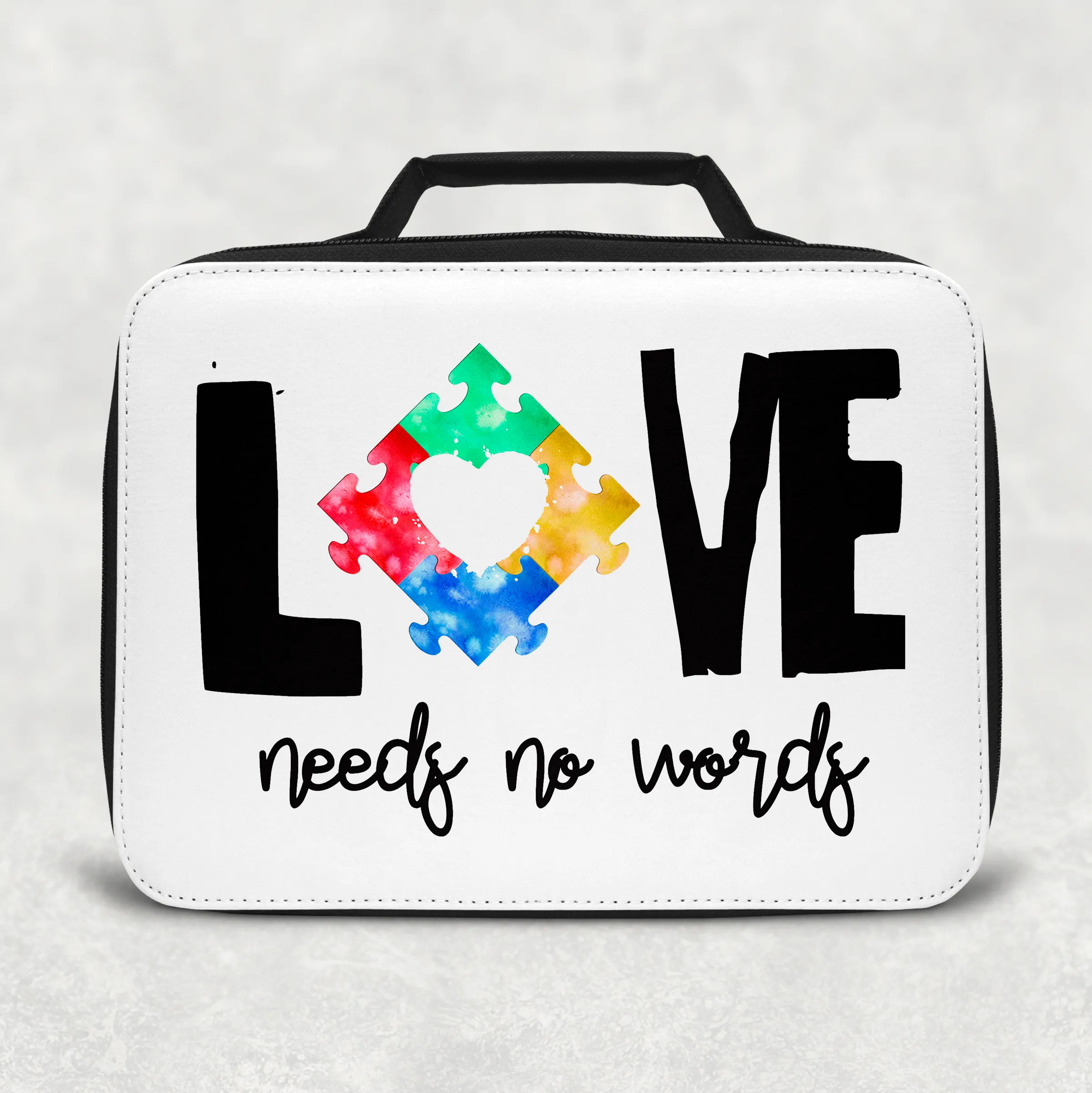 Autism Love Needs No Words Insulated Lunch Bag