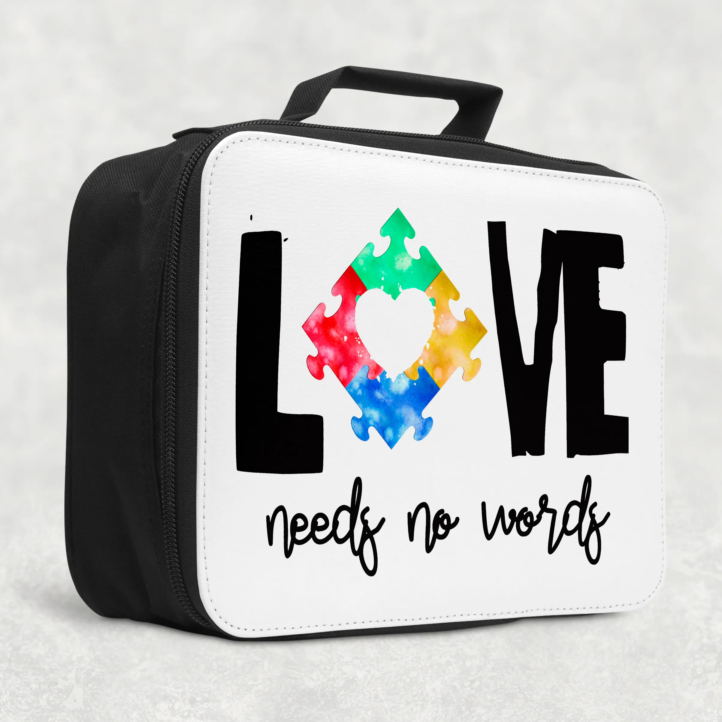 Autism Love Needs No Words Insulated Lunch Bag