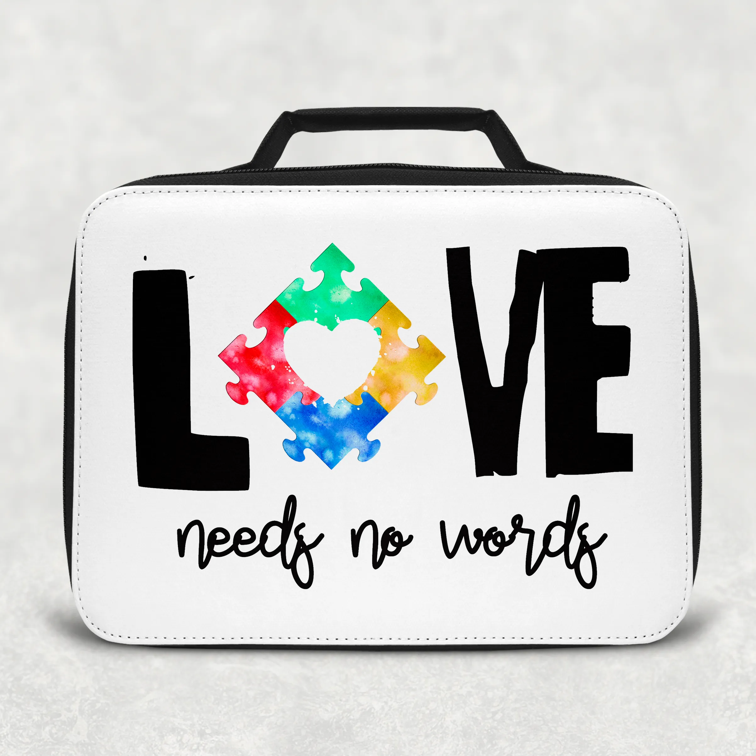 Autism Love Needs No Words Insulated Lunch Bag