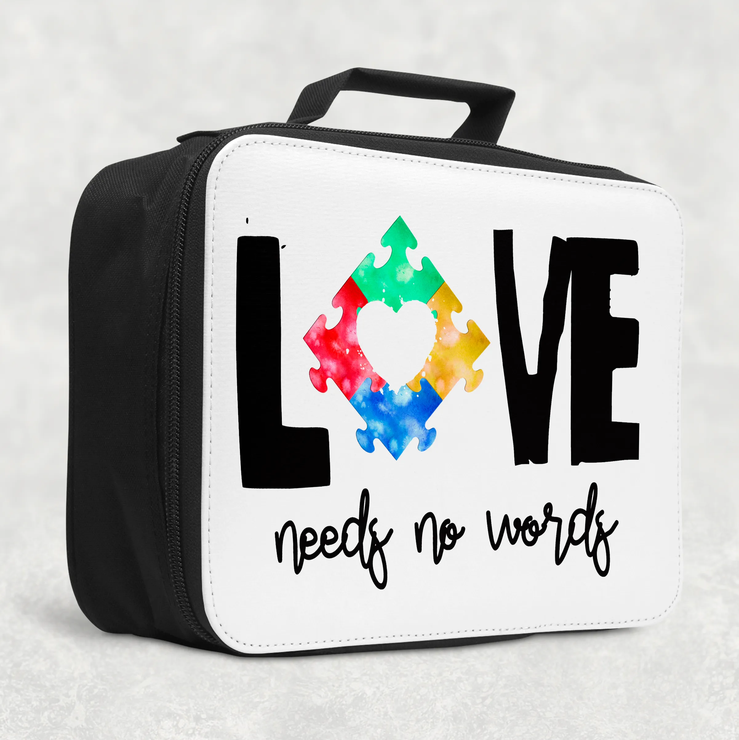 Autism Love Needs No Words Insulated Lunch Bag