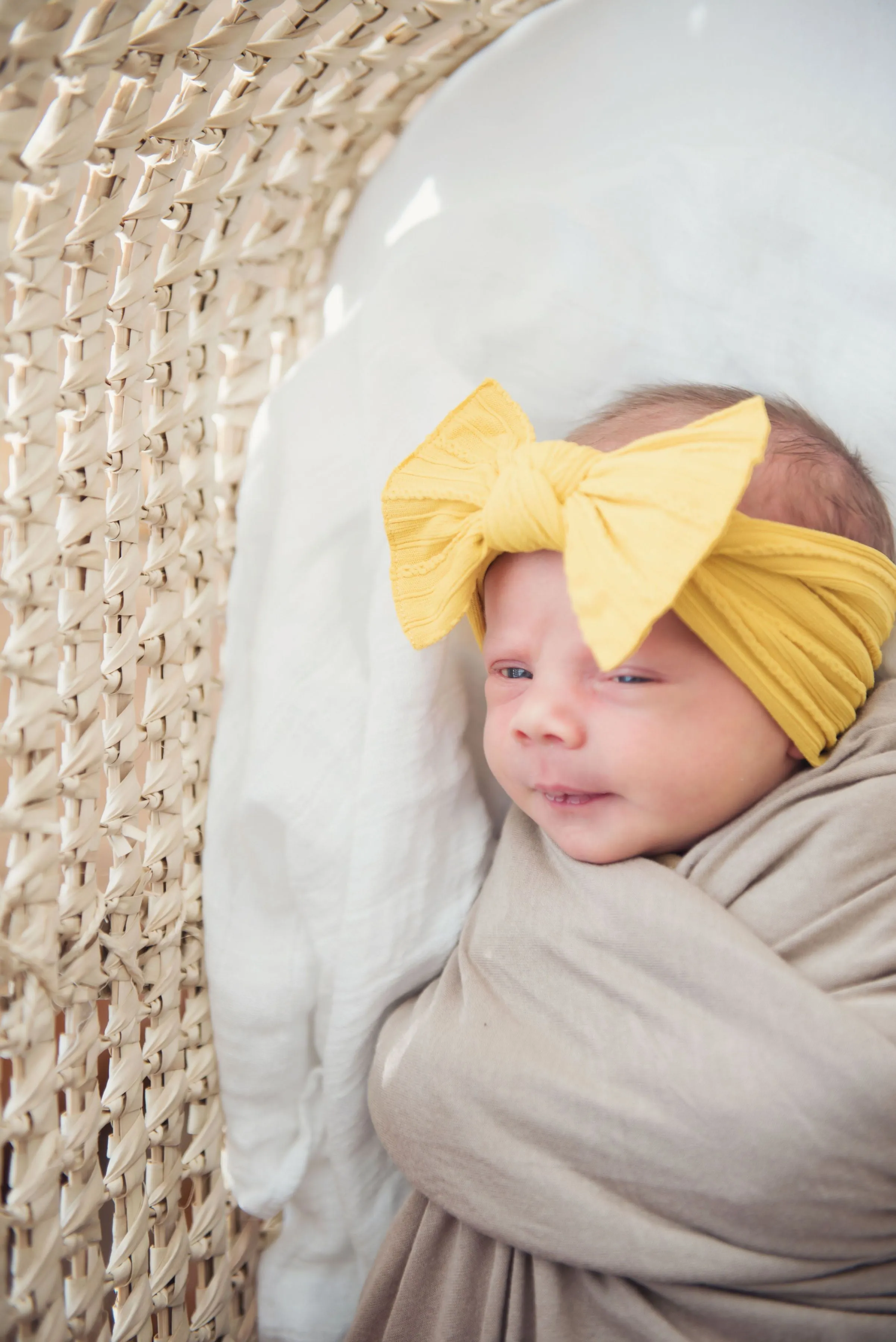 Baby Bling Bows - Cable Knit Knot - Mustard