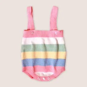 Baby Pastel Knit Striped Romper