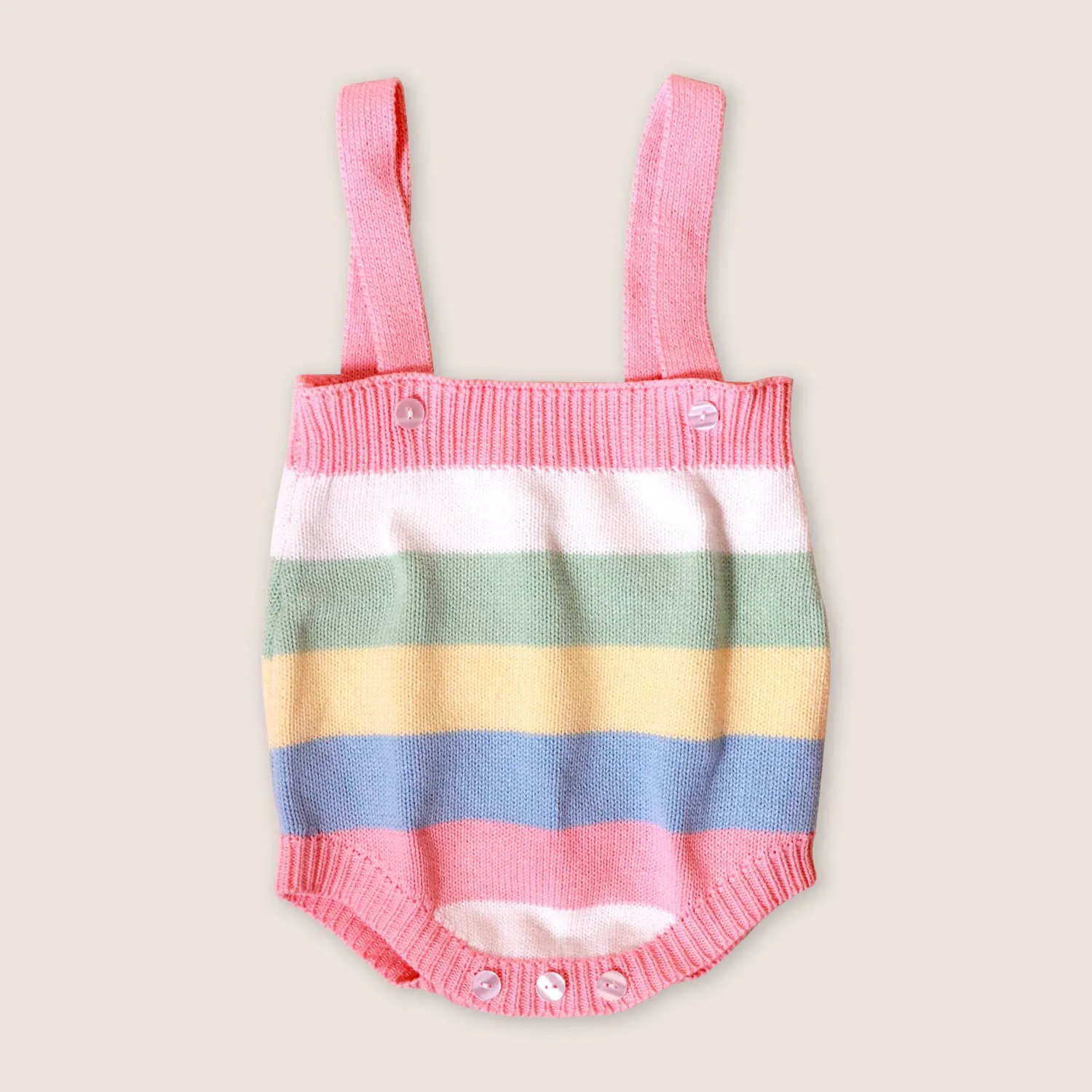 Baby Pastel Knit Striped Romper