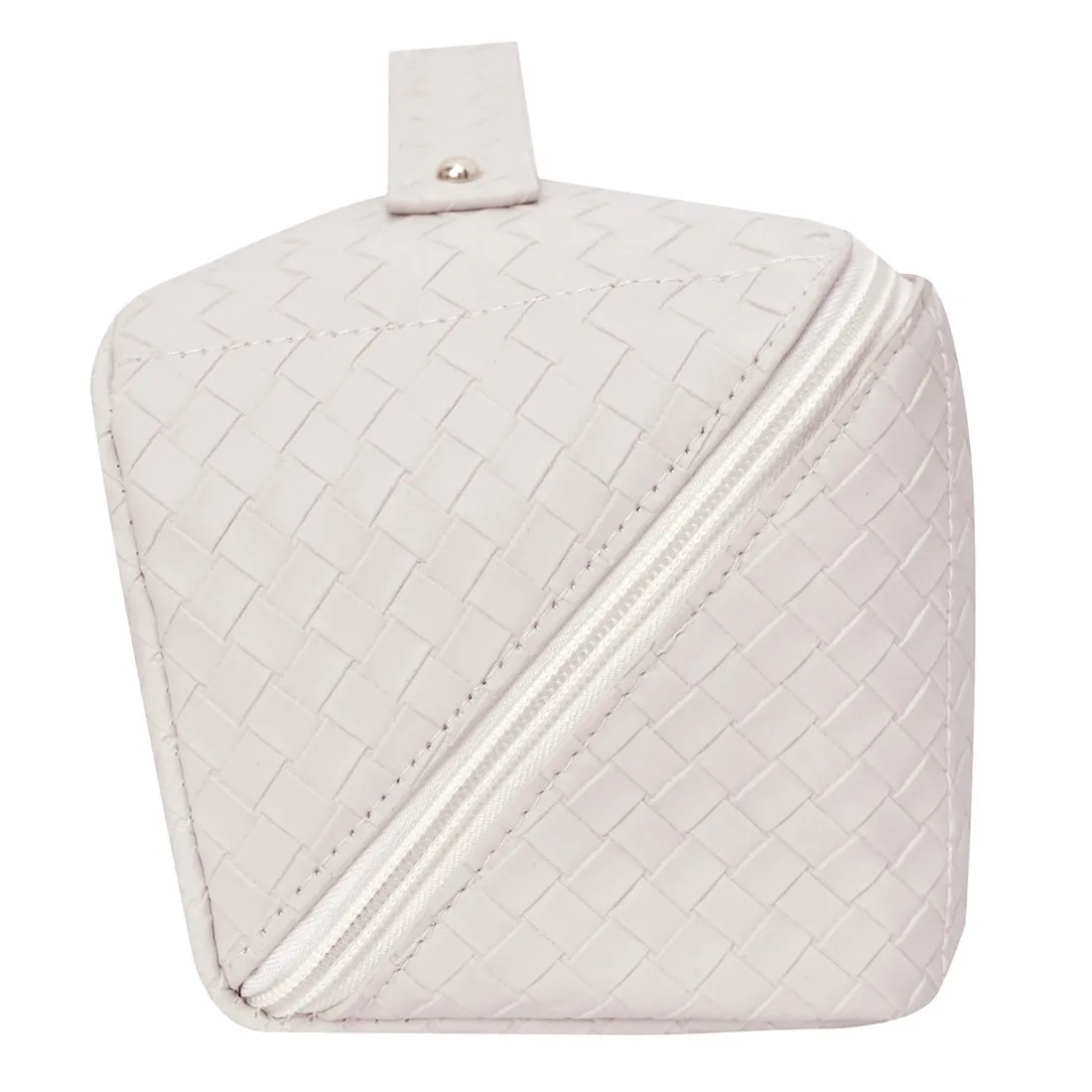 Basket Weave Cream NGIL Large Faux Leather Expandable Travel Toiletry