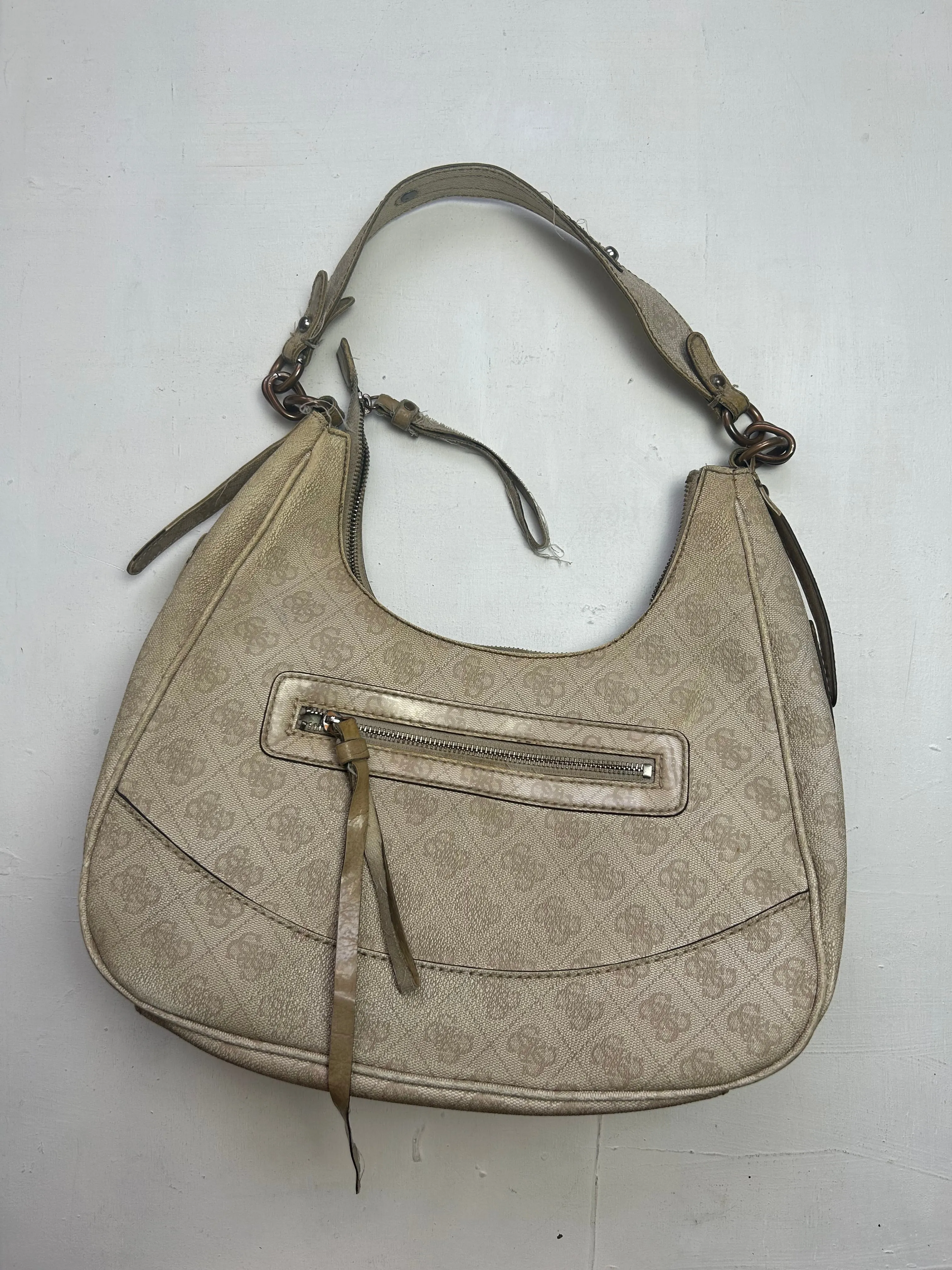 Beige monogram besace uni school shoulder bag