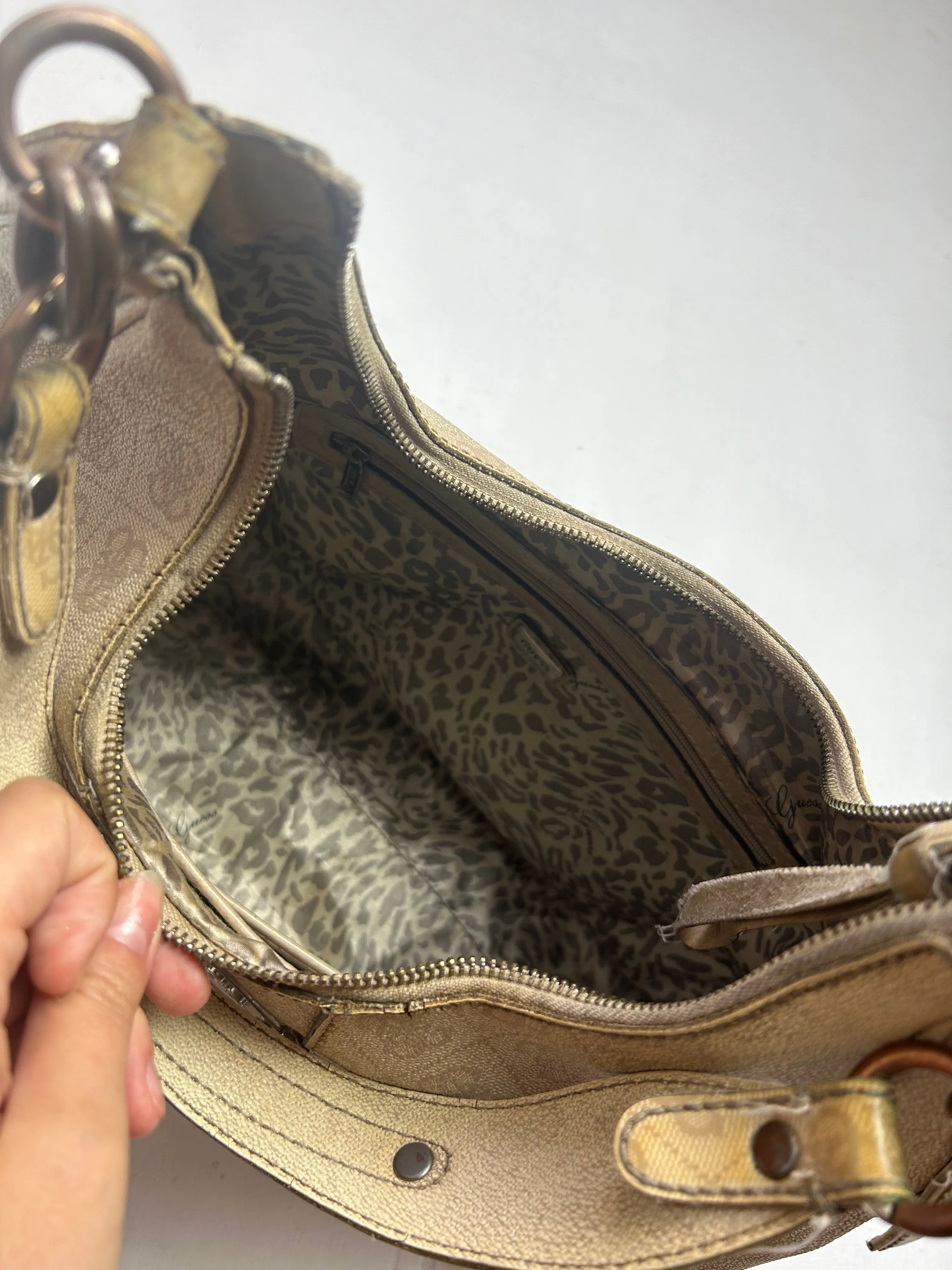 Beige monogram besace uni school shoulder bag