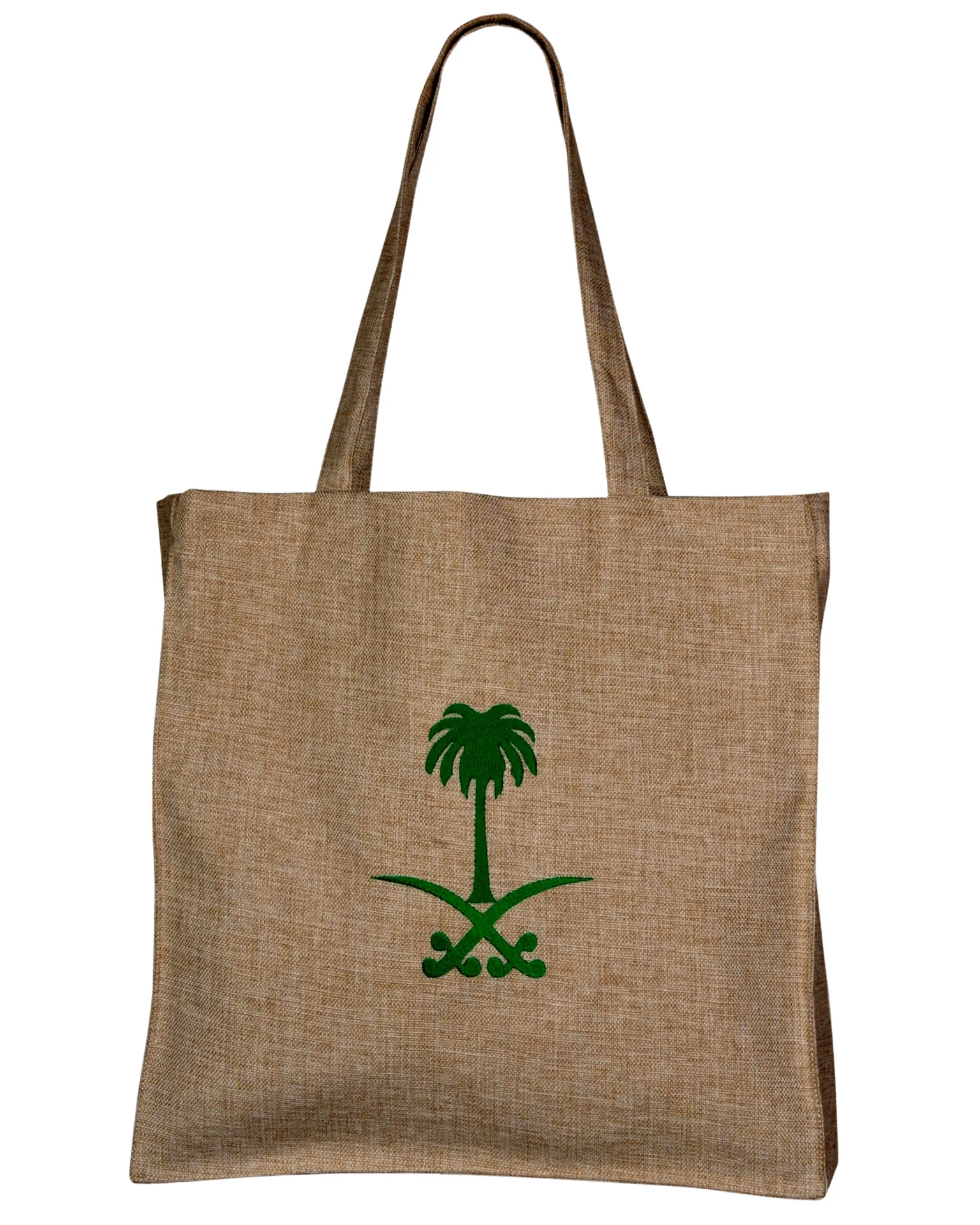 Beige Saudi Emblem Tote Bag