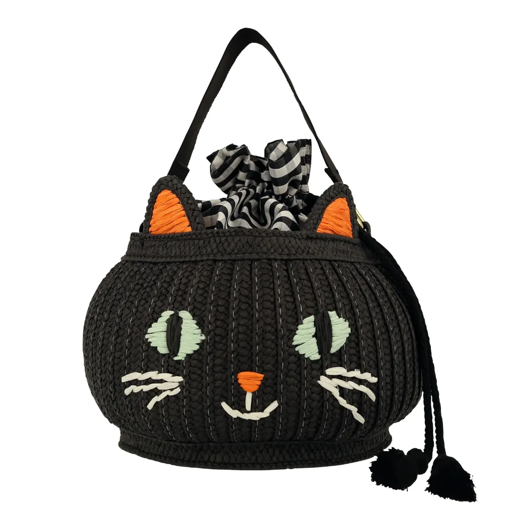 BLACK CAT BASKET BAG