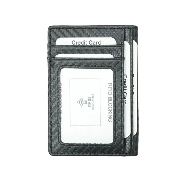 Black Grained Leather RFID Card Holder 黑色真牛皮RFID安全防盜信用卡套 CH19003