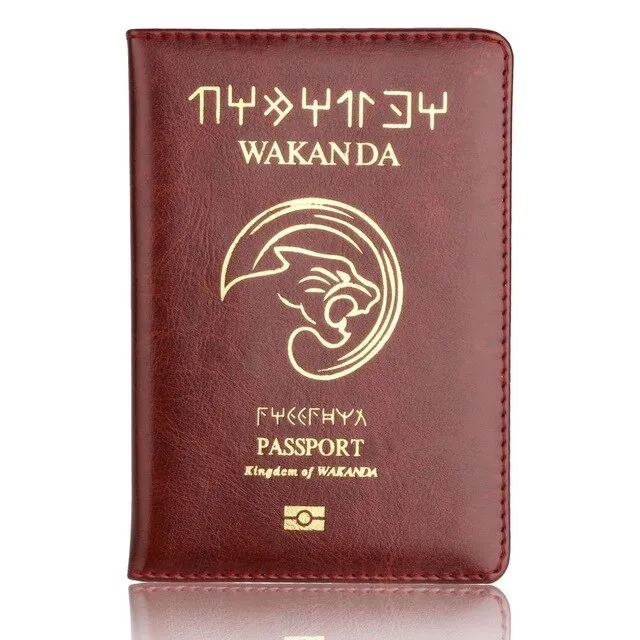 Black Panther Wakanda Forever ASGARD Leather Passport Holder Case with Multi Card and Ticket Slots