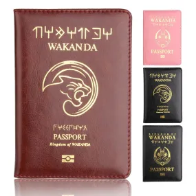 Black Panther Wakanda Forever ASGARD Leather Passport Holder Case with Multi Card and Ticket Slots