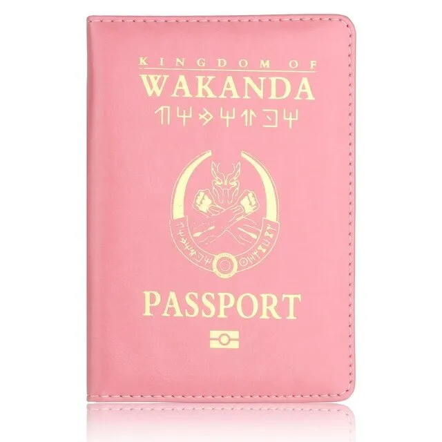 Black Panther Wakanda Forever ASGARD Leather Passport Holder Case with Multi Card and Ticket Slots