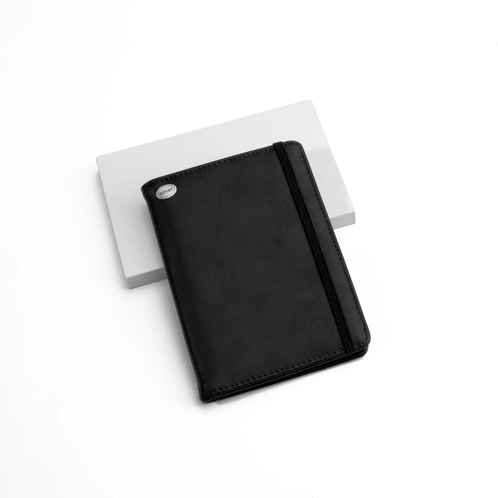 Black to Silver Laserable PU Patch Passport Holder