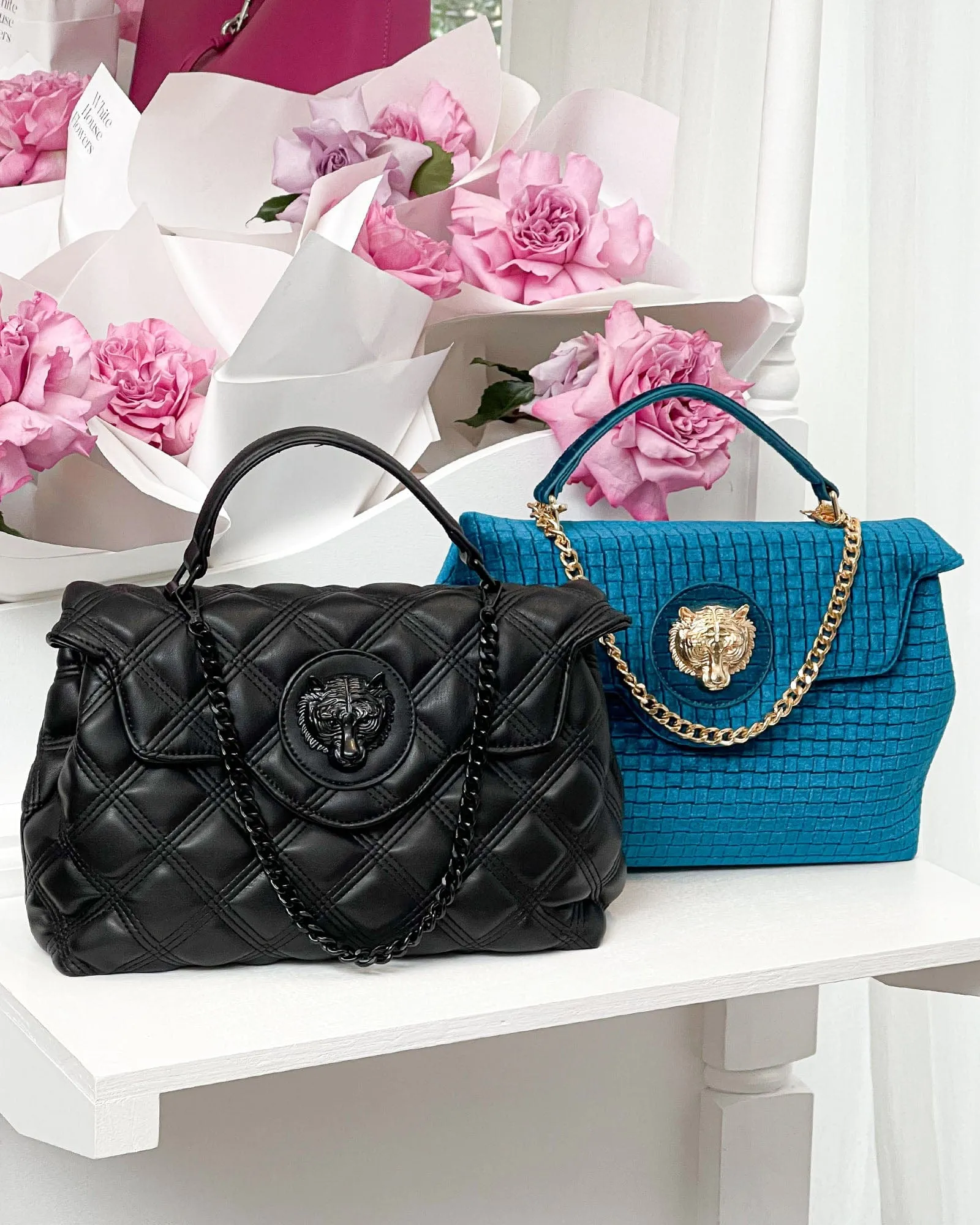 Blue Asma Chain Lion Bag