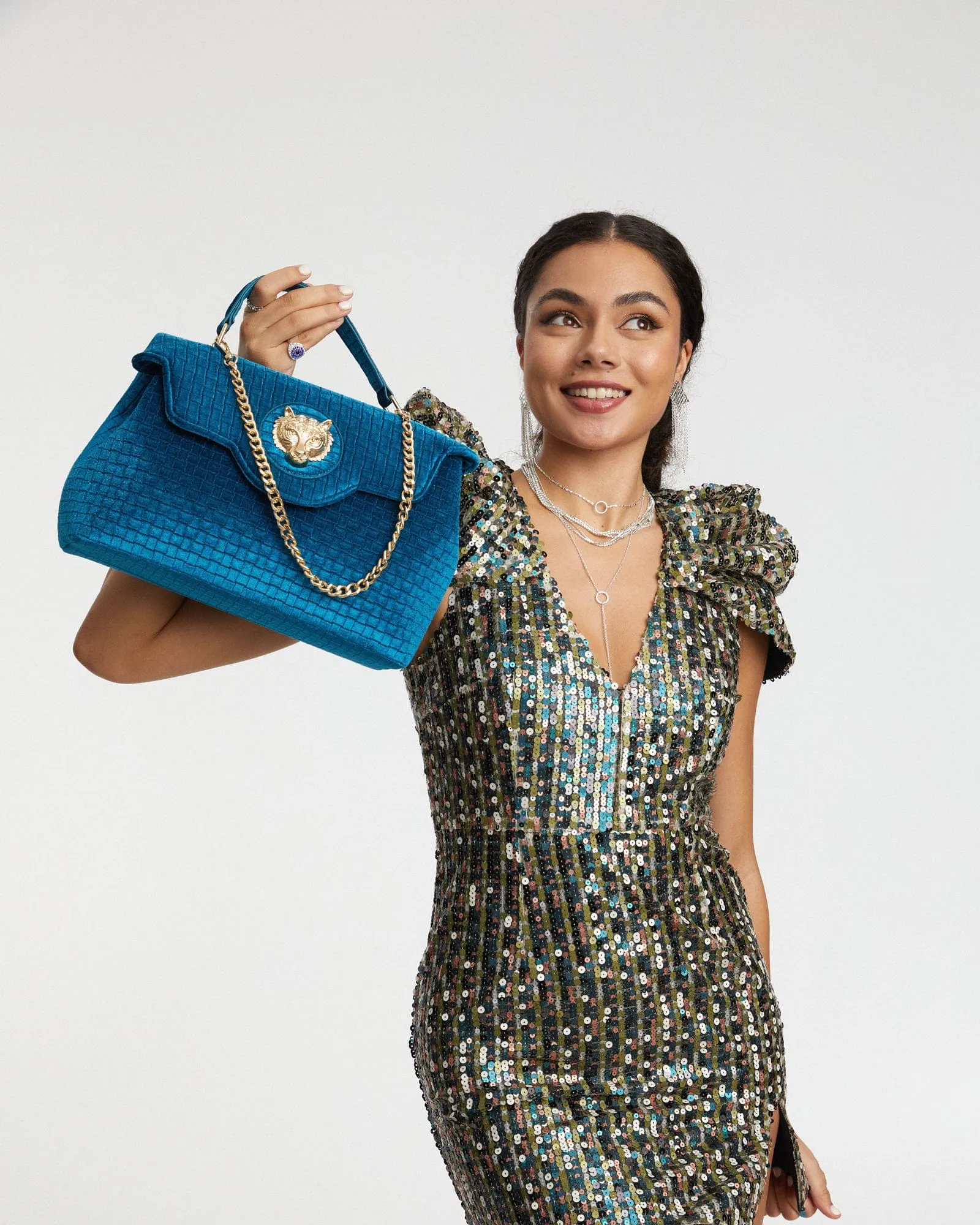 Blue Asma Chain Lion Bag