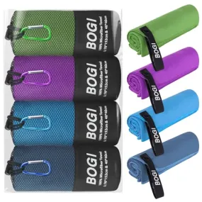 BOGI 4 Pack(8 pcs) Microfiber Travel Sports Towel-Quick Dry Towel, Soft Lightweight Microfiber Camping Towel Absorbent Compact Travel Towel for Camping Gym Beach Bath Yoga Swimming Backpacking-X Large