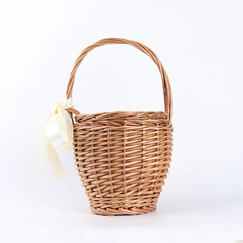 Bohemian Jane Birkin Style Wicker Straw Mini Basket Bag