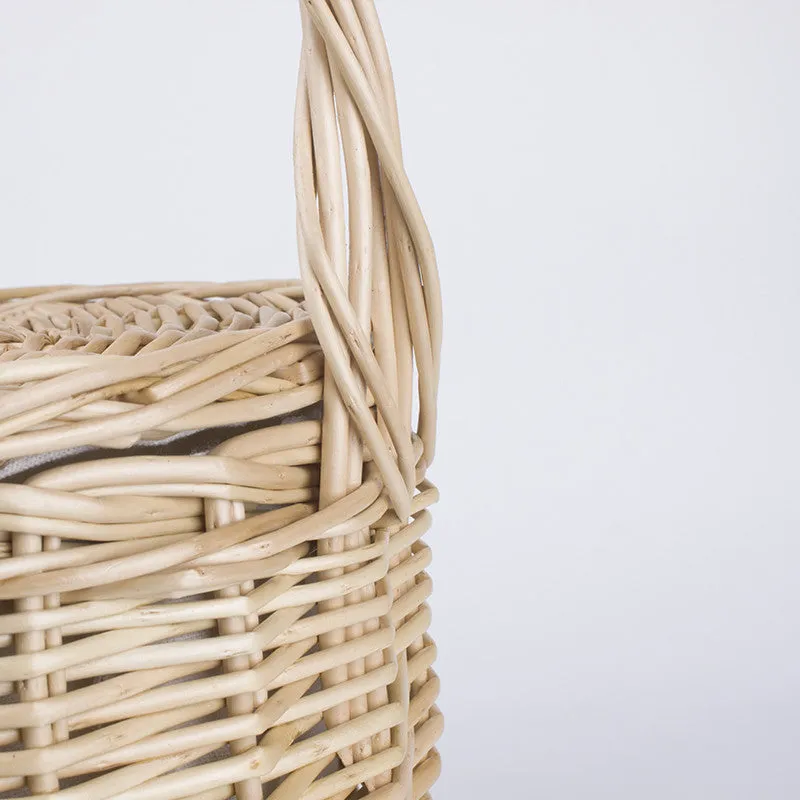 Bohemian Jane Birkin Style Wicker Straw Mini Basket Bag