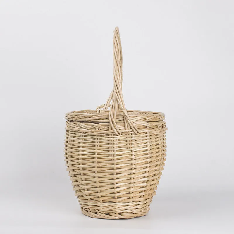 Bohemian Jane Birkin Style Wicker Straw Mini Basket Bag