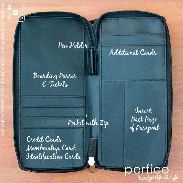 Bold © Personalized Passport Holder with Zipper