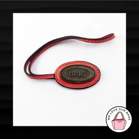 BOLO PINK SALMON LEATHER STRAP LOOP GOLD BRASS KEYFOB BAG CHARM KEYCHAIN HANGTAG