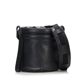 Bottega Veneta Paper Bucket Bag Black Perforated Leather