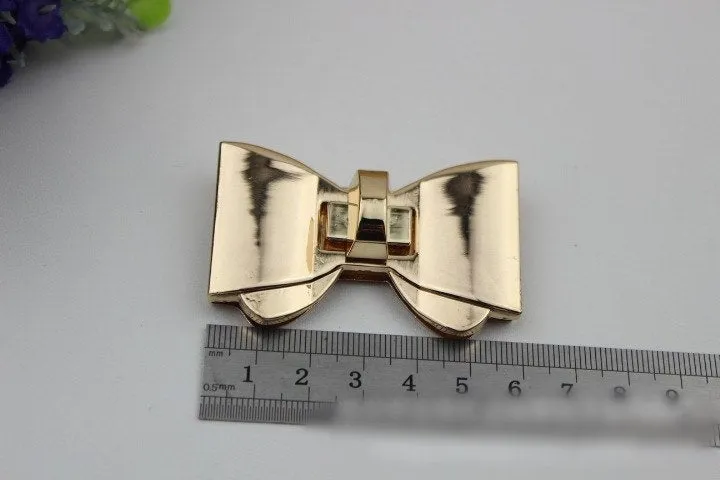 Bowknot Butterfly Twist Turn Lock Bag Hardware Light Gold 2/20 pcs Handmade Purse Handbag Making Metal 60 40mm 2 3/8 1 5/8" Bulk Supplies