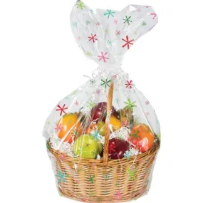 Bright Snowflakes Basket Bag