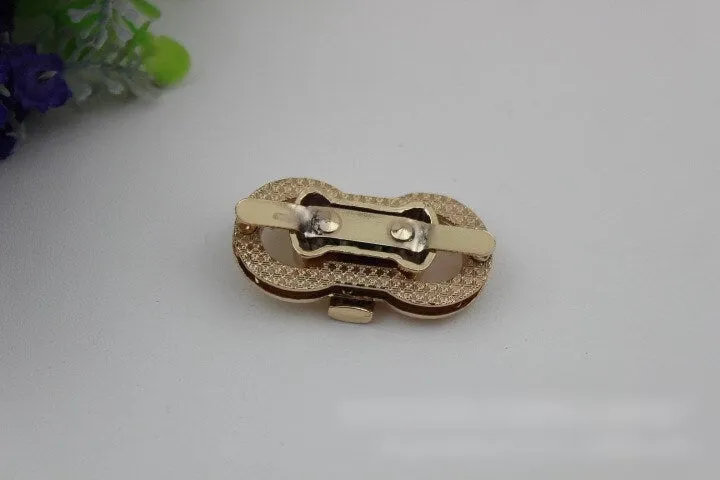 Butterfly Twist Turn Lock Bag Hardware Gold Silver Gunmetal Bronze 1/10 pcs Handmade Purse Handbag Making Metal 45 23 mm 1 3/4 7/8" Supplies